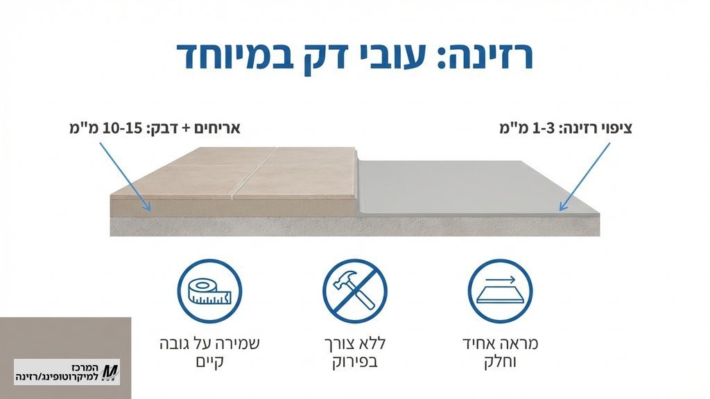 נוצר על ידי מודל בינה מלאכותית Gemini Pro תקריב של טקסטורת רזינה בגוון אפור בטון בחדר מקלחת, מראה חלק ויוקרתי