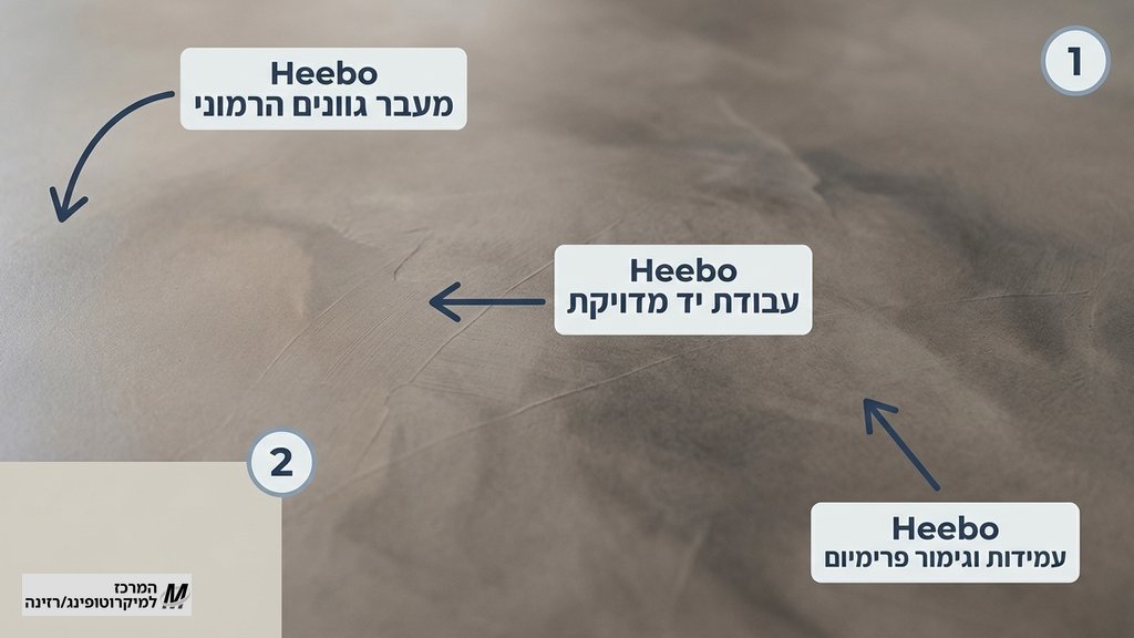 נוצר על ידי מודל בינה מלאכותית Gemini Pro תקריב טקסטורה של רזינה בגוון אפור חם המציג עבודת יד